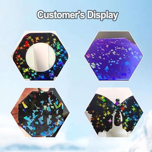 260x271mm PEF PEY Holographic Build Plate Double Sided Smooth Heated Print Bed Flexible Platform Print Plate for Elegoo Centauri Carbon 2/Centauri Carbon 3D Printer