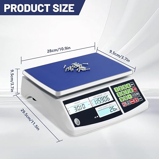 Counting Scale (30kg/66lb, 0.1g), g/kg/lb, Coin Scale, Precision Electronic Gram Scale for Parts and Coins,Digital Inventory Scale with Alarm Mode