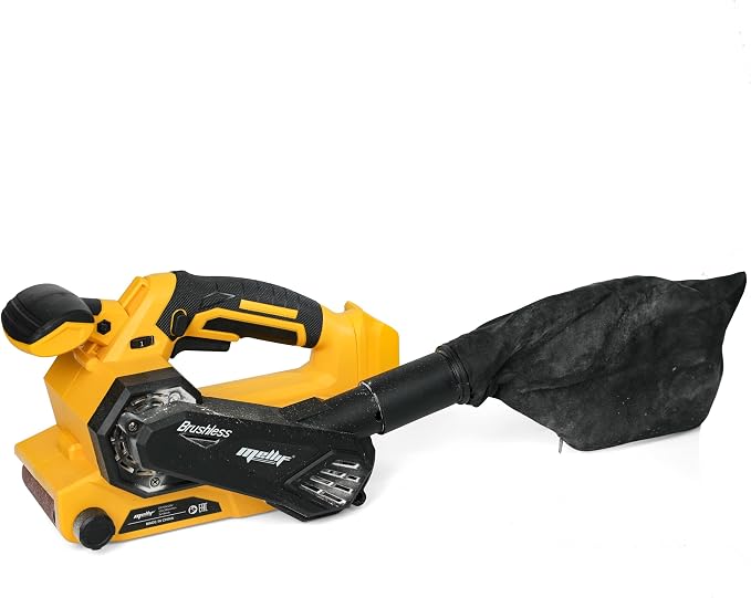 Brushless Cordless Belt Sander Compatible with Dewalt 20V Battery(Tool Only), 3x18in Power Sander, 6-Speed, 1247 SFPM, Lock-on Button, Dust Bag & Vacuum Adapter for Woodworking