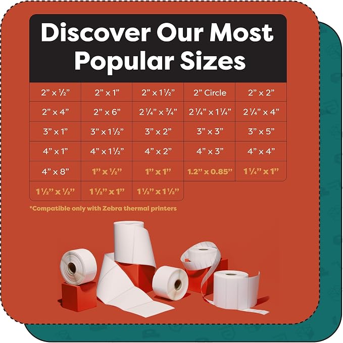 Aegis Adhesives - 3" X 0.5" Direct Thermal Labels (28800 Count, 12 Rolls) - Inventory Barcode Stickers, SKU Labels, and Shelf Identification - Compatible with Zebra and Rollo Printers