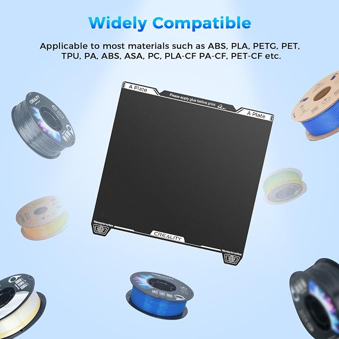Creality K1 Max Epoxy Resin Build Plate, 315×310mm K2 Pro Spring Steel Bed Plate, Wear Resistance Flexible Print Platform for Creality Ender 3 V3 Plus 3D Printer, Excellent Adhesion, High Flatness