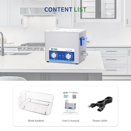 DK SONIC Ultrasonic Cleaner,10L 240W Sonic Cleaner with Heater&Mechanical Timer,Ultrasonic Carburetor Cleaner for Cleaning Gun,Engine,Carburetors,Chains(Include Basket)