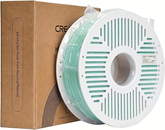 Creality PLA Filament with Reusable Spool 1KG, 1.75mm PLA 3D Printing Filament 2.2lbs High Dimensional Accuracy, Easy Installation Detachable Spool, Fits for Most 3D Printers, Light Blue Green