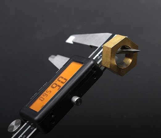 Accusize Industrial Tools Digital Caliper, 0-8'' / 0-200 mm by 0.0005''/0.01 mm Resolution, Metric/Imperial, Yellow LCD,1110-1828 | 200 mm/8 in Range, 0.01 mm/0.0005 in Resolution, ±0.03 mm Accuracy, Metric/Inch, Yellow LCD