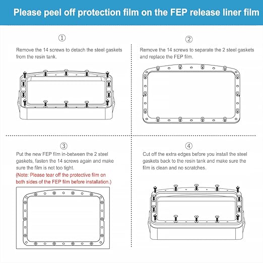 6PCS FEP Film Release Films for ELEGOO Mars/Mars 2 Pro/Mars 3/ANYCUBIC Photon/Photon Mono 4K/Phrozen Sonic Mini 4K/Creality Halot-one/LD-002R/LD-002H LCD/SLA/DLP 3D Printer, 200 x 140 x 0.15mm