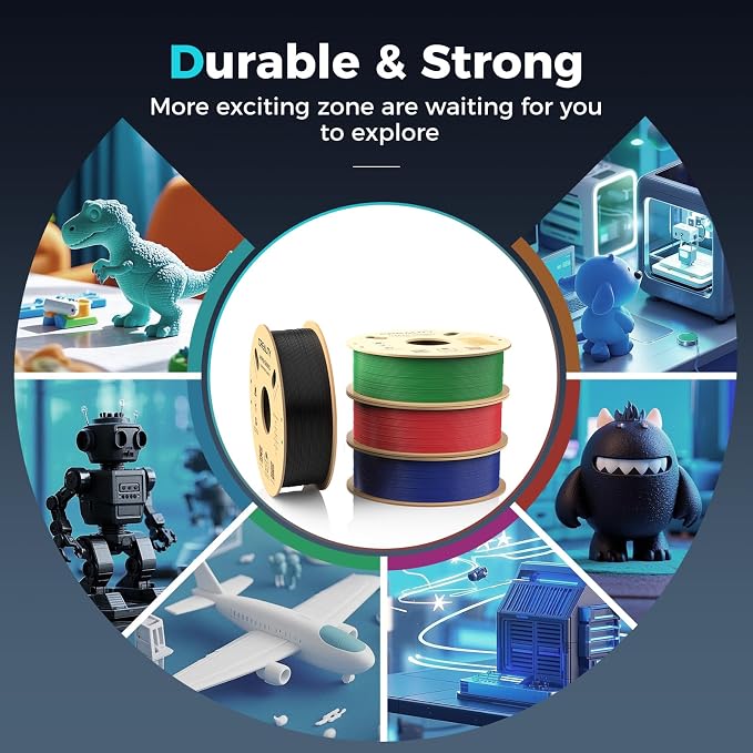 Creality PETG Filament, Hyper 1.75 mm 1 kg PETG: High-Speed 3D Printer Filament 30-600 mm/s, Dimensional Accuracy +/- 0.02 Cardboard Spool (2.2 lbs) for Most FDM 3D Printers,Black
