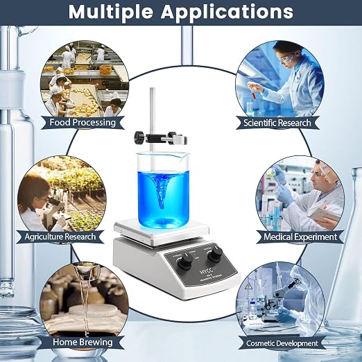 HYCC Magnetic Stirrer Hot Plate Max 520℉, 100-2000RPM Hot Plate with Magnetic Stirrer, 2000mL Magnetic Hotplate Stirrer, Magnetic Stir Bar, Stir Bar Retriever