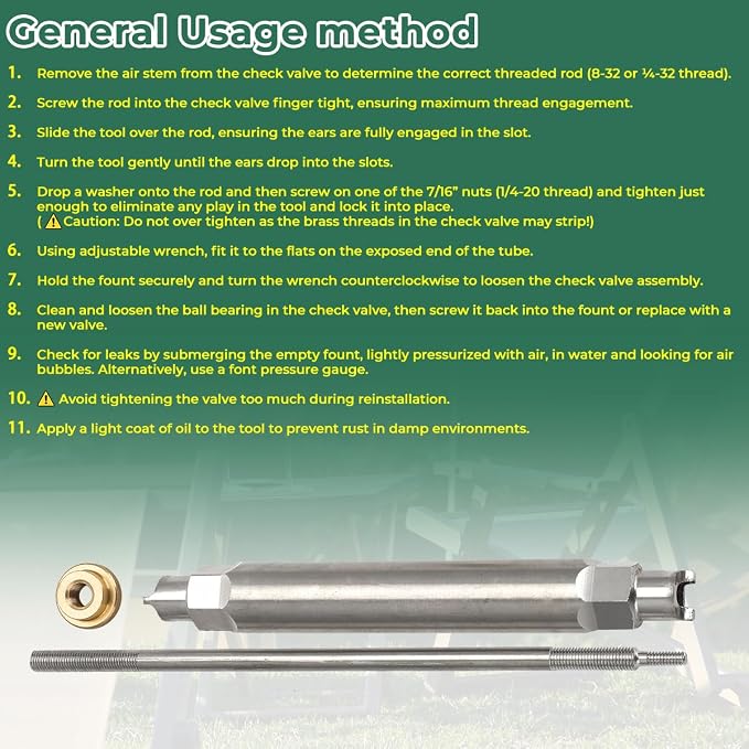 MOTOQUEEN for Coleman Double END Check Valve Tool Wide Narrow 220b and Up