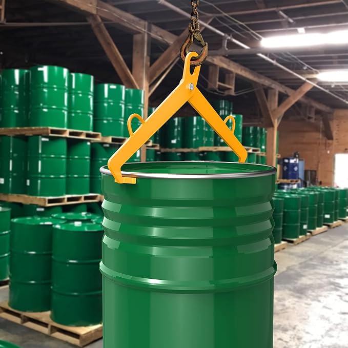 Vertical Drum Clamp - Drum Lifter for 55 Gallon Steel and Plastic Drums - 1100 Lbs Capacity