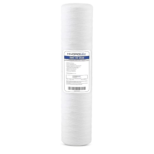Hydronix SWC-45-2020 String Wound Water Filter Cartridge | 20" x 4.5" | 20 Micron | Whole House Water Filter Replacement | Sediment Filter for Rust, Dirt, Sand | Polypropylene