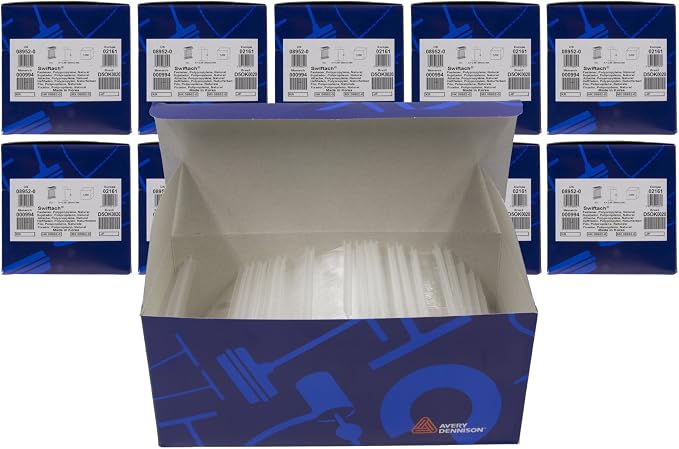 2½" Standard Plastic Tag Fasteners (# 08952-0) – for Industrial & Retail Tag Attaching – 2.5 Inch Natural Color Polypropylene (Plastic) Fasteners – Works with Swiftach & Other Tagging Tools