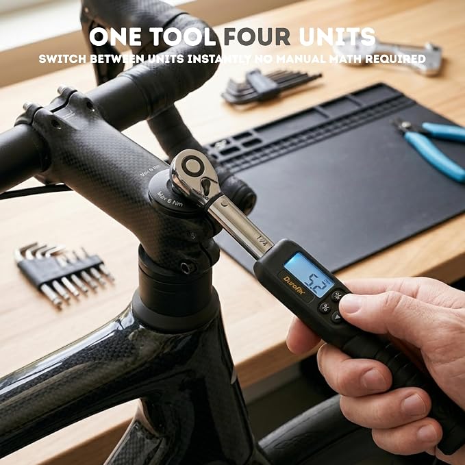 Durofix RM601-3S 3/8” (3.7 to 37 ft-lbs.) Digital Torque Wrench Kit with Sockets, Buzzer & LED Flash Notification – ISO 6789 Standards with Certificate of Calibration