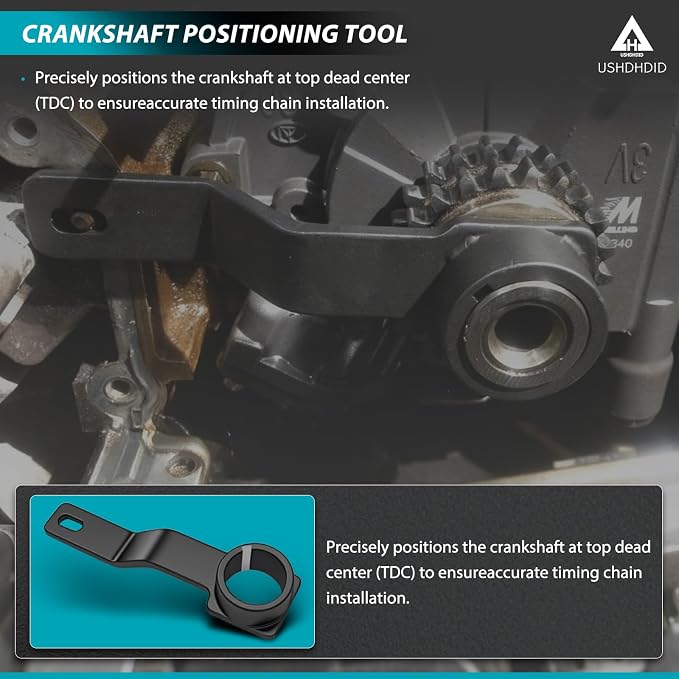 Timing Belt Tools Set Fits for Ford 4.6L, 5.4L 6.8L 3V Engines, Including Cam Phaser Holder Tool, Timing Chain Locking Wedge Tool, Valve Spring Compressor Tool, Crankshaft Positioning Pulley Bolt Tool