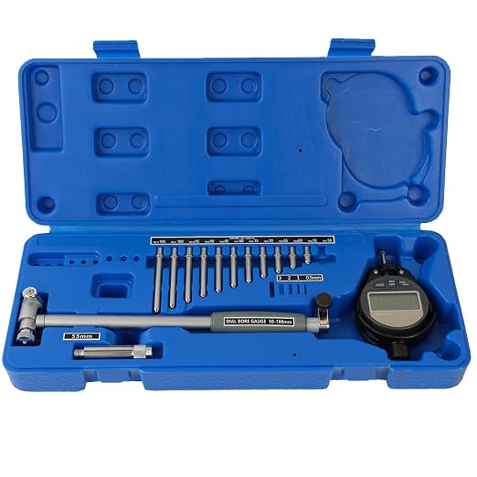 HDLNKAK Digital Bore Gauges Set, Cylinder Bore Gauge with LCD Digital Dial Indicator, 2"-6"/0.0005", Wide Selection of Anvils, Applications in Engines Cylinder Precision Measurement - Blue Case
