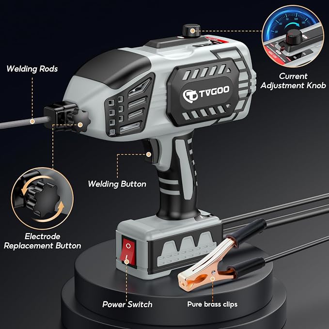 Portable Handheld Welding Machine - 110V IGBT Inverter Handheld Welder, 20-120A ARC Adjustable Current, Hot Start & Anti-Stick for 3/32"-1/8" Welding Rods(Grey)