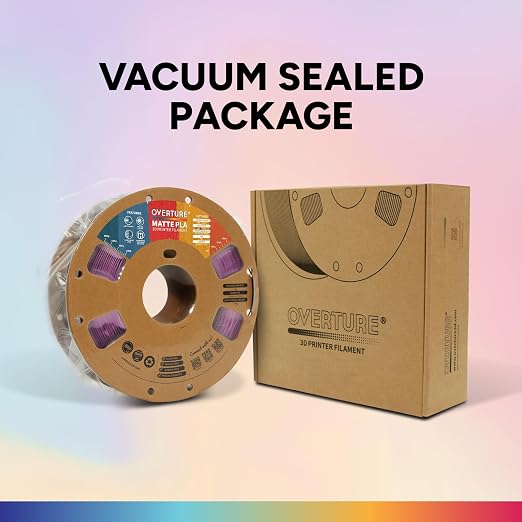 OVERTURE Matte PLA 3D Printer Filament 1.75mm, Matt Surface & Low Warping Filament 1kg Spool (2.2 lbs), Accuracy +/- 0.02 mm, Fit Most FDM Printers (Matte Pink) | Frosted Matt Finish Hides Layer Lines, 1kg Spool (2.2lbs) Cardboard Spool, Fit Most FDM P...
