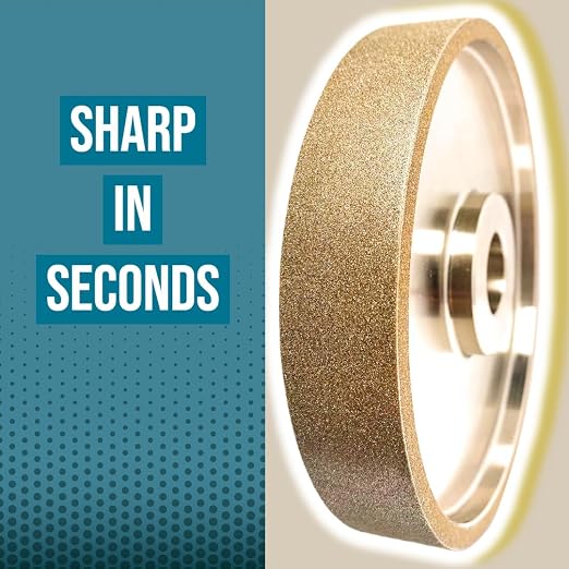 CBN Grinding Wheel with 6 inch 600 Grit,1/2'' Bore,1'' Wide, Suitable for high-Speed Steel,for All Kinds of 6 inch Bench Grinders 600 Grit