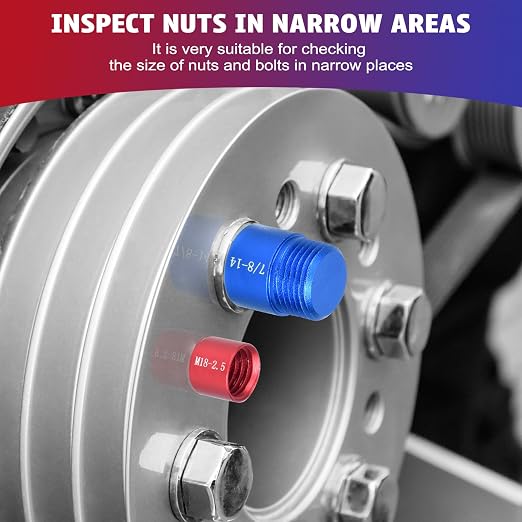 70 Pcs Thread Checker Nut and Bolt Thread Checker Set with 37 Inch and 33 Metric Box Set Thread Gauge SAE and Metric Sizes Perfect for Tight Spaces Ideal for Bolt and Nut Size Checking