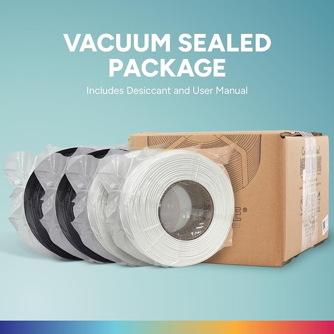 OVERTURE 4KG Bundle High Speed PLA Filament Refill 1.75mm 3D Printer Filament, 4 Pack 1kg (2.2lb) Refilament for Bambu Lab Reusable Spool, Fit Most FDM 3D Printers (Black*2+White*2)