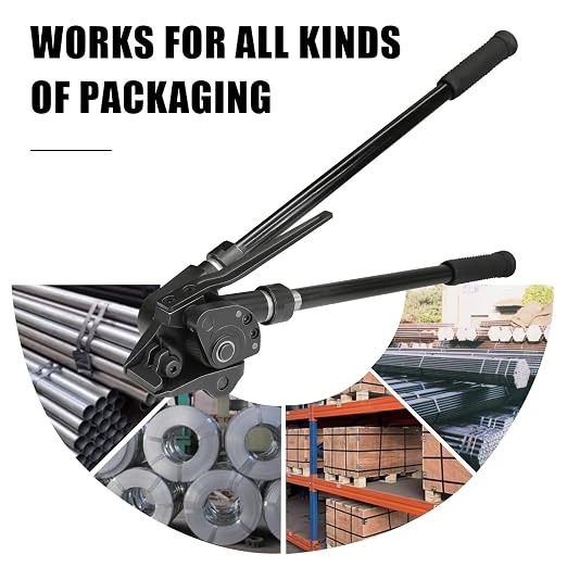 Heavy Duty Banding Strapping Tensioner Manual Packaging Tools Windlass for 1"-1 1/4" Width Metal Steel Strapping Coil