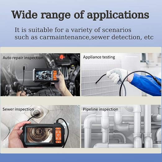 Daxiongmao Borescope Camera, 1080P HD IP67 Waterproof Endoscope with LED Light, 4.3" IPS Screen Flexible Snake Camera for Automotive Engine, Pipe, Wall & Vent InspectionI