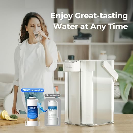 Waterdrop EDF Water Filter Replacement for Waterdrop ED01/ED02/ED04 Electric Water Filter Pitcher, 3 Months or 200 Gallons, NSF/ANSI 401&53&42&372, 1 Pack