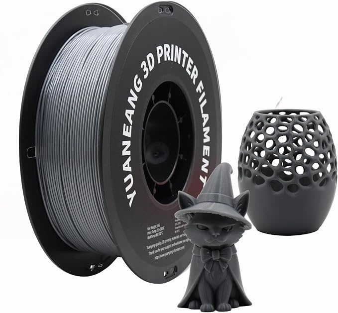 PETG 3D Printer Filament 1.75mm Gray, 1kg Spool, Strong & Durable PETG Material, Heat-Resistant, Low Warping, ±0.03mm Precision, Ideal for Functional Parts