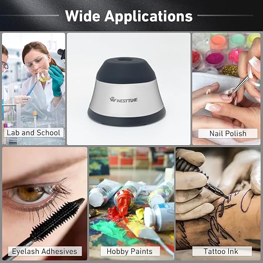 Vortex Mixer 4000rpm, Mini Vortex Mixer for Paints,Nail Polish,Tattoo Ink,Eyelash Adhesives and Acrylic Paints Mixing,Vortex Shaker for Test Tubes and Centrifuge Tubes 50ML