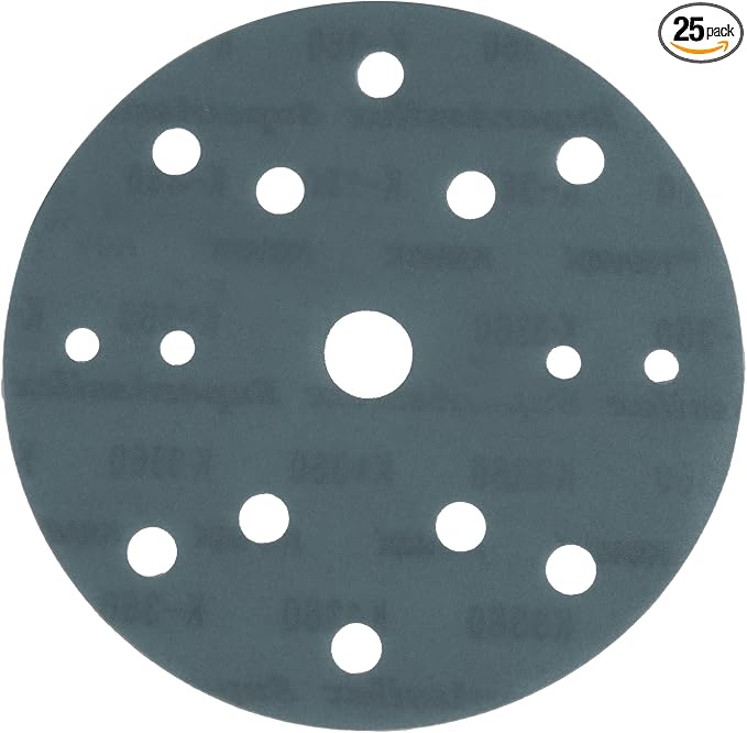Eagle Abrasives Super Buflex Flexible Dry 6 inch Sanding Discs, Black K-3000, 15 Holes, Hook & Loop, 193-1564, 25 Discs