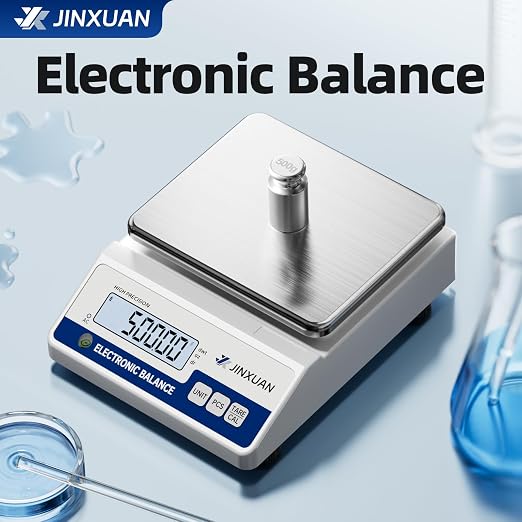 Digital Lab Scale 3000g Gram Scale 0.01g Accuracy Electronic Precision Scale Scientific Analytical Balance Scale Jewelry Scale for Gold Diamond Powder Kitchen, with 500g Weight Backlit LCD