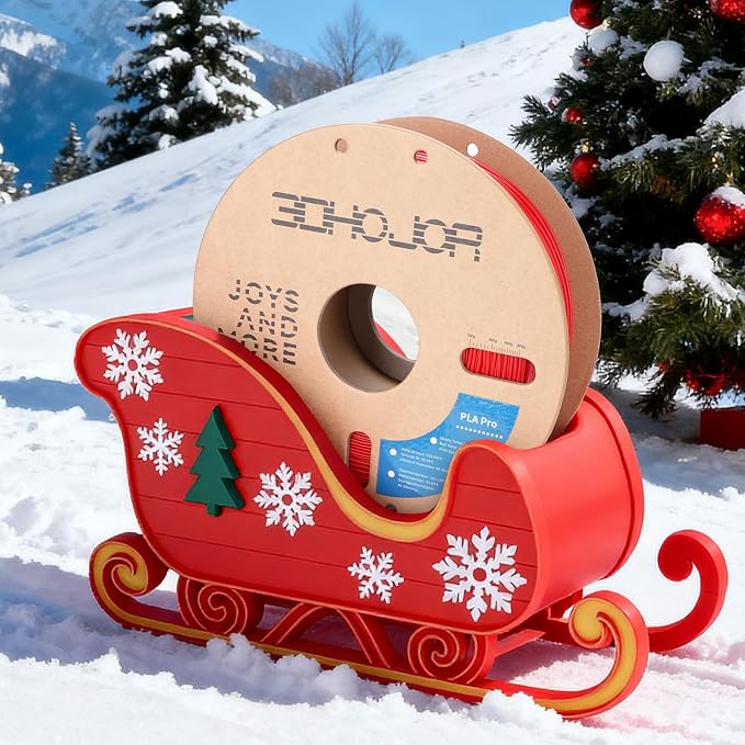3DHoJor PLA+ Filament 1.75mm 3D Printer Filament + 1kg*4 Christmas Special Bundle Cardboard Spool Dimensional Accuracy +/- 0.03 mm - (True red/Milky White/Brown/Pine Green)