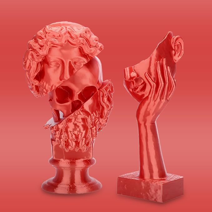 3DHoJor Silk PLA Filament 1.75mm, PLA Filament 1.75mm Silk Shiny 3D Printer Filament, 1kg Cardboard Spool (2.2lbs), Dimensional Accuracy +/- 0.03 mm, Fit Most FDM Printer(Red)