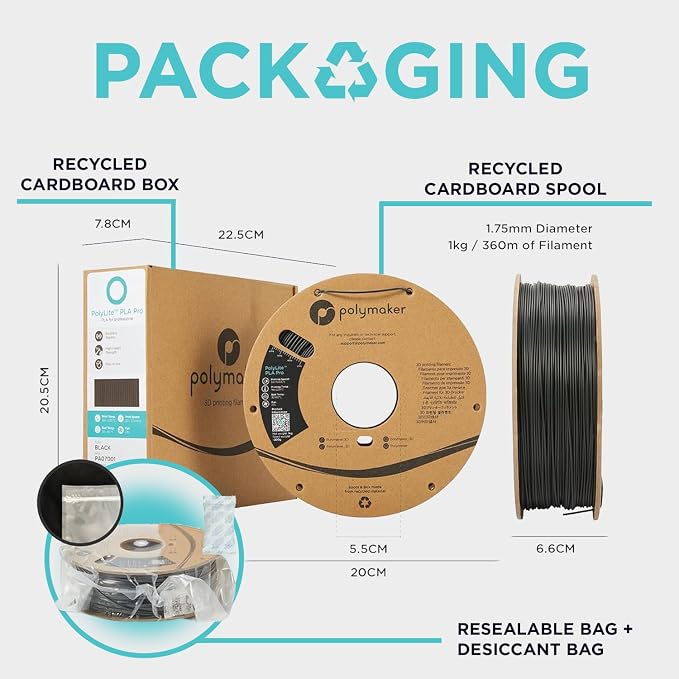 Polymaker PLA PRO Filament 1.75mm 1kg, Tough & High Rigidity Gold 3D Printing Filament, PolyLite PLA PRO High Speed, Print with Most 3D Printers