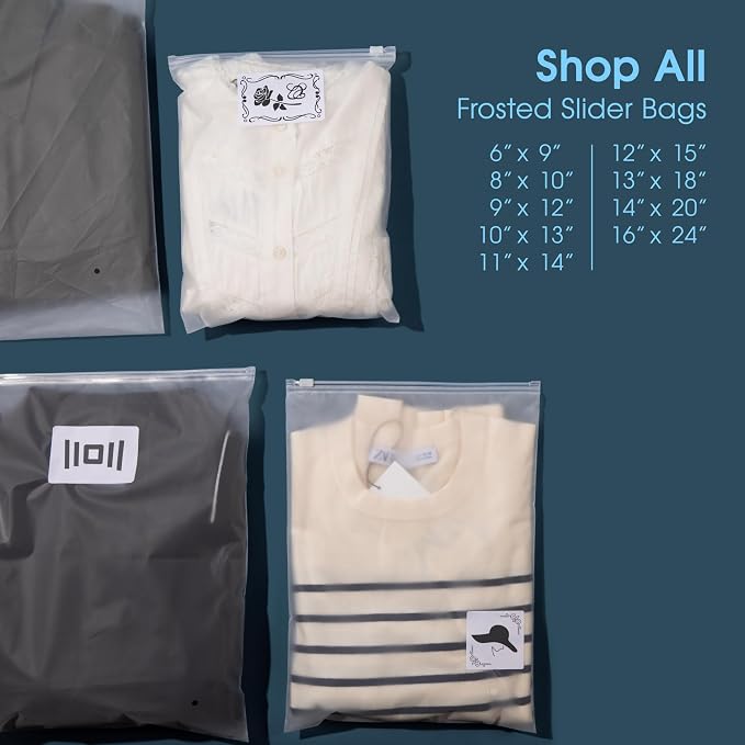 Spartan Industrial - 13” X 18” (100 Count) 3 Mil Frosted Reclosable Zip Plastic Bags with Resealable Lock Seal Zipper and Vent Hole | For Packaging Clothes, Shirts & More