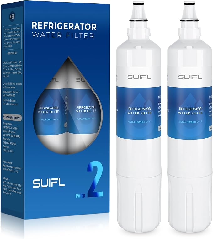 F-1000 Under Sink Filter Replacement, Compatible with InSinkErator F-1000S, HWT-F1000S Filtration System, Reduces Chlorine Taste & Odor (2 Pack)