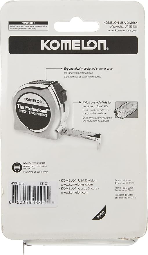 Radians Heavy Woven Two Tone Engineer Vest and Komelon 33-feet Hi-Visibility Tape Measure Bundle