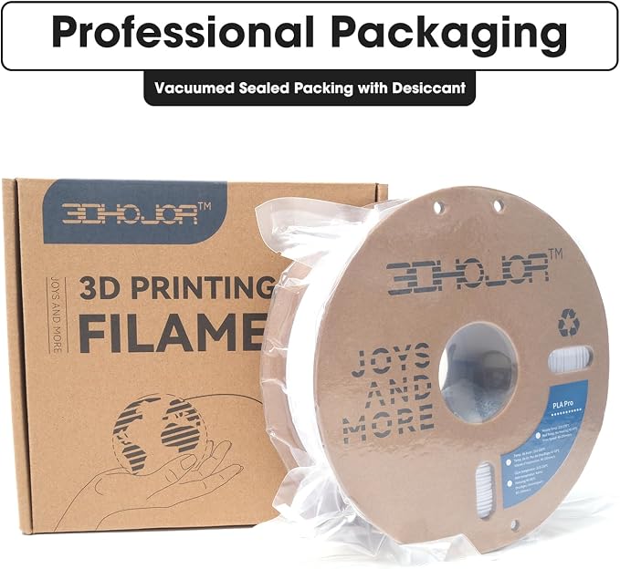 3DHoJor PLA Pro (PLA+) Filament 1.75mm 3D Printing Filament 1kg*4 Bundle Cardboard Spool Dimensional Accuracy +/- 0.03 mm-4 Pack Cold White