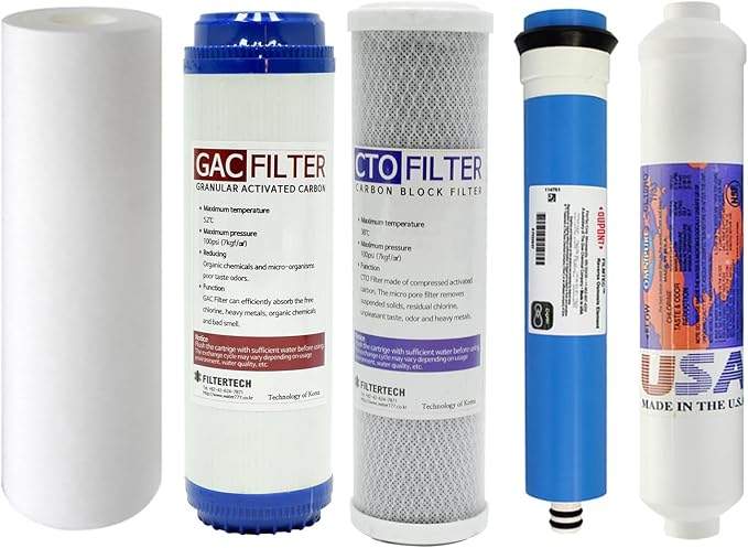 Filtertech Replacement RO Filter Kit for Proline Plus Reverse Osmosis Water Filtration System (RXZER25)