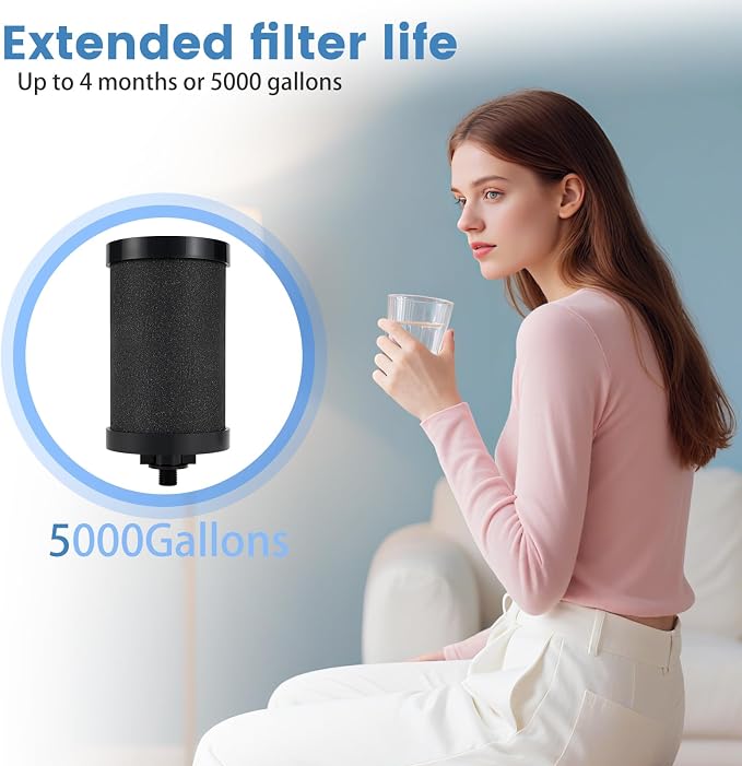 2 Pack Replacement Water Filter For Alexapure Pro Filtration System | Reduces chlorine, etc,Water Filter for 2387 Pro Emergency Preparedness,Last Up to 5000 Gallons,NSF Certified