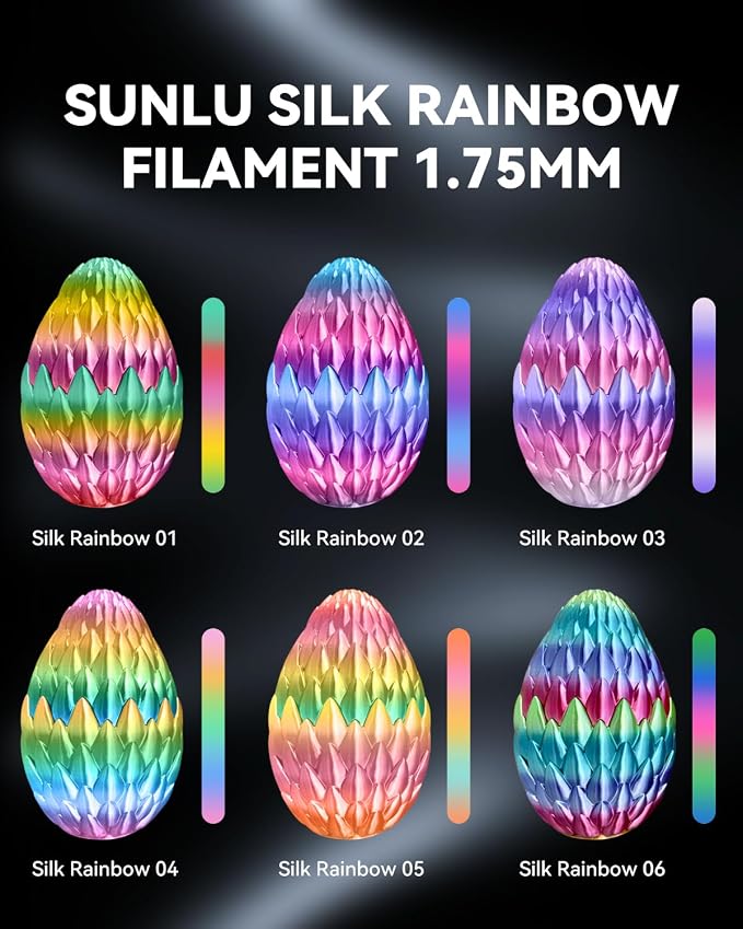 SUNLU Silk Filament Mini Pack, Dual & Triple Color 3D Filament Bundle, Individually Vacuum Packed, Dual Color*3, Triple Color*5, 2kg in Total