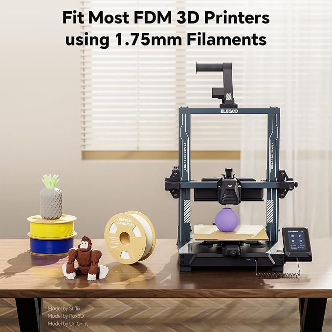 Rapid PLA Plus Filament 1.75mm, High Speed 3D Printer Filament Up to 600mm/s, PLA+ Filament Dimensional Accuracy +/- 0.02 mm Fits Most FDM 3D Printer, Cardboard Spool 2 Pack 1kg Beige