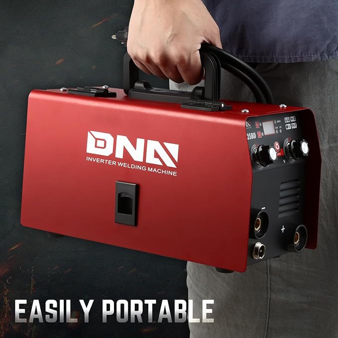 DNA Motoring 125A/110V Flux Core MIG Welder, Gasless MIG/Lift TIG/Stick Welder, 3 in 1 Portable Welding Machine, IGBT Inverter Welder for Home DIY, Garage, w/LED Digital Display, Red, TOOLS-00378