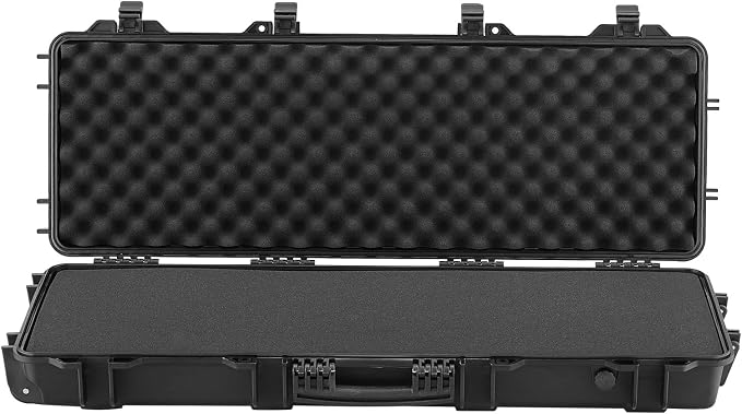 VEVOR Rifle Case, Rifle Hard Case with 4 Layers Fully-protective Foams, Lockable Hard Gun Case with Wheels, IP67 Waterproof & Crushproof, for Rifles or Shotguns