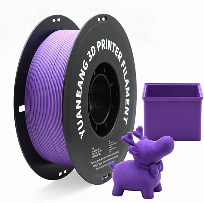Matte Lavender Purple PLA 3D Printer Filament 1.75mm, 1kg Spool, Soft Non-Reflective Matte Finish, ±0.03mm Precision, Low-Warp & Easy Printing, Ideal for Artistic Models, Crafts