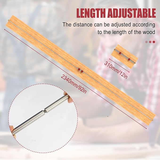3 In 1 Modular Bar Gauge, Bar Clamping Positioning Compass Tool, Woodworking Scribe Circle Drawing Ruler Woodworking Drawing Circular Drawing Tool for Inside Corner/Outside Measurements