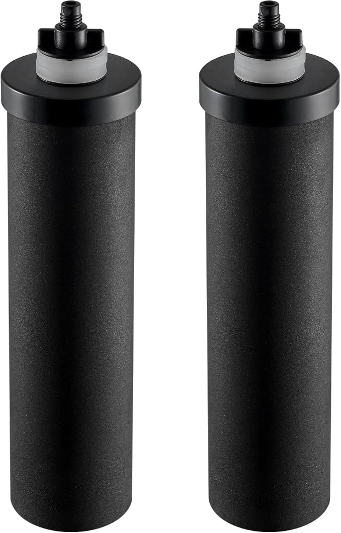 VEVOR Water Filters Replacement, Purification Elements, Activated Carbon Replacement Filters, Easy to Replace Water Filter, Gravity Water Filter System, Compatible with Most Brands, Pack of 2, Black