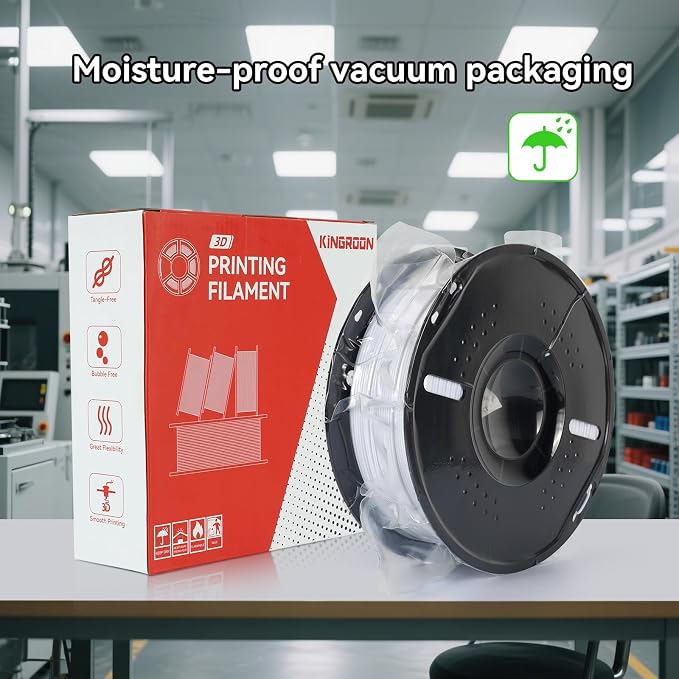 Kingroon PETG 3D Printer Filament, 10 Rolls, Dimensional Accuracy +/- 0.03 mm, 10kg Spool(22lbs), 1.75 mm, White
