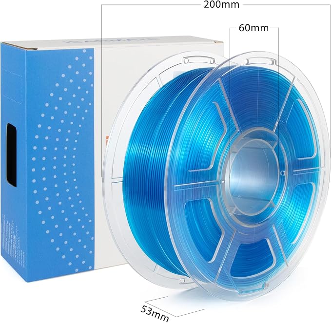 iSANMATE Rapid Clear PLA Filament 1.75mm, 3D Printer Filament Transparent Filament Sky Blue, Fast Printing Speed PLA, Dimensional Accuracy ±0.02mm, 1kg Spool