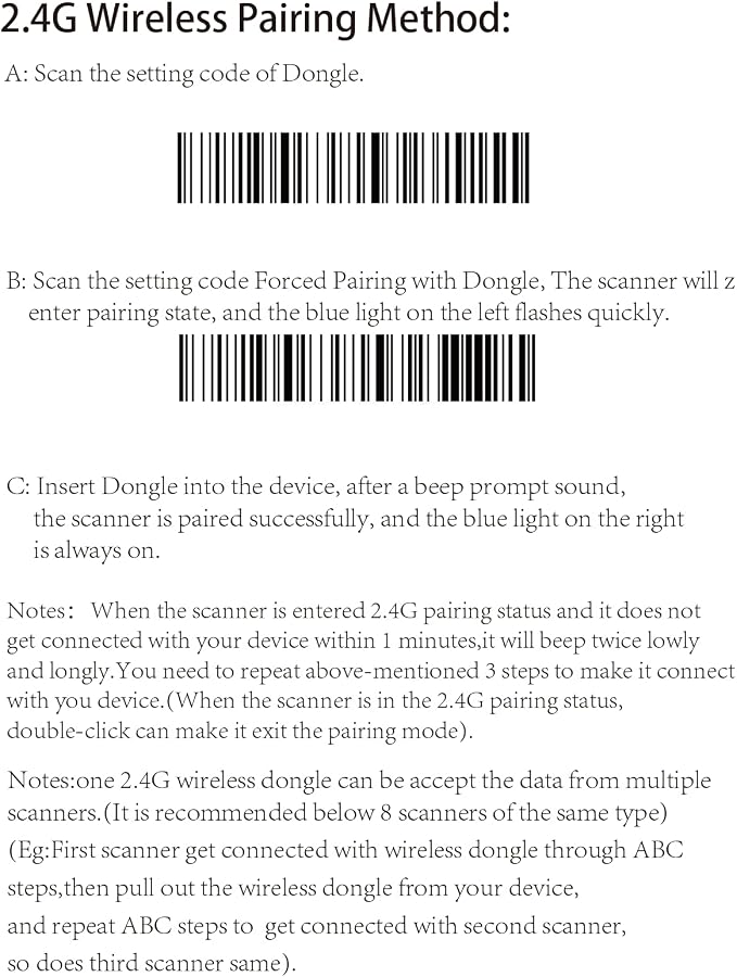 Symcode Bluetooth Wireless Barcode Scanner with Auto-Sensing Stand,Putting on Stand to Scan Automatically Sense Scanning 2D QR Bluetooth Barcode Scanner with Battery Level Indicator More-to-one Mode