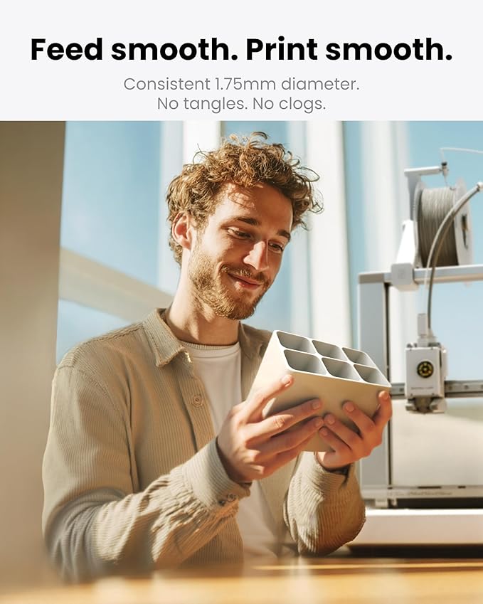 Dark Brown Matte PLA Filament with Quick-Swap Reusable Spool 1kg (2.2lbs), 1.75mm 3D Printing Filament, Compatible with Bambu Lab 3D Printers